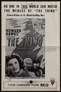5f0153 THING pressbook R1957 Howard Hawks classic, it strikes without warning from another world!