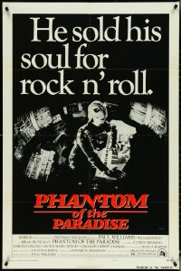 5f0997 PHANTOM OF THE PARADISE style B 1sh 1974 Brian De Palma, he sold his soul for rock & roll!