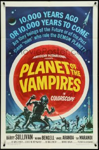 5f1001 PLANET OF THE VAMPIRES 1sh 1965 Mario Bava, beings of the future who rule demon planet!