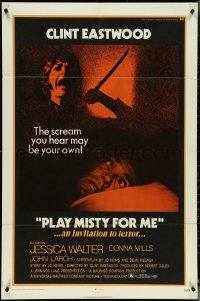 5f1002 PLAY MISTY FOR ME 1sh 1971 classic Clint Eastwood, Jessica Walter, an invitation to terror!