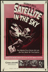 5f1040 SATELLITE IN THE SKY 1sh 1956 English, the never-told story of life on the roof of the Earth!