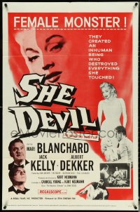 5f1051 SHE DEVIL 1sh 1957 sexy inhuman female monster who destroyed everything she touched!