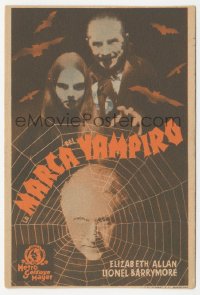 5f1194 MARK OF THE VAMPIRE Spanish herald 1936 Bela Lugosi, Carroll Borland, Atwill in web, rare!