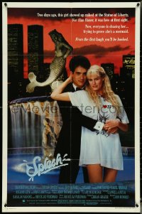 5f1071 SPLASH 1sh 1984 Tom Hanks loves mermaid Daryl Hannah in New York City under Twin Towers!