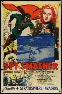 5f1073 SPY SMASHER chapter 4 1sh 1942 Whiz Comics super hero, Stratosphere Invaders, ultra rare!