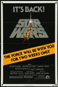 5f1082 STAR WARS NSS style 1sh R1981 A New Hope, The Force Will Be With You For Two Weeks Only!