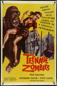 5f1108 TEENAGE ZOMBIES 1sh 1959 fiendish experiment performed with sadistic horror!