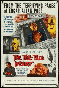 5f1109 TELL-TALE HEART 1sh 1962 from the terrifying pages of Edgar Allan Poe, great images!