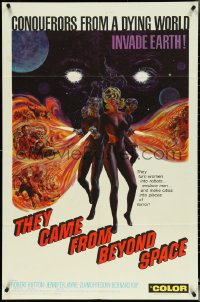 5f1118 THEY CAME FROM BEYOND SPACE 1sh 1967 conquerors from a dying world invade Earth, sci-fi art!