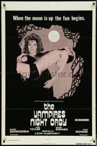 5f1146 VAMPIRE'S NIGHT ORGY 1sh 1974 wacky horror image, when the moon is up, the fun begins!