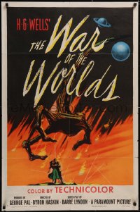 5f1156 WAR OF THE WORLDS 1sh 1953 H.G. Wells & George Pal classic, wonderful alien hand art!