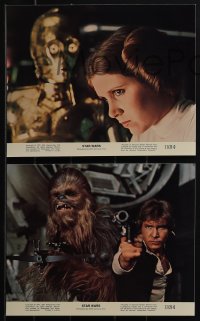5f1315 STAR WARS 8 8x10 mini LCs 1977 A New Hope, George Lucas, Luke, Leia, with original NSS!