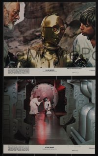5f1316 STAR WARS 8 8x10 mini LCs 1977 A New Hope, George Lucas, Luke, Leia, with revised NSS!