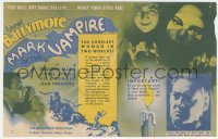 5f1198 MARK OF THE VAMPIRE herald 1935 Tod Browning directs Bela Lugosi at MGM, ultra rare!