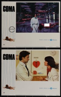 5f0445 COMA 8 LCs 1977 sexy Genevieve Bujold, Michael Douglas, directed by Michael Crichton!