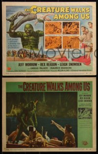 5f0449 CREATURE WALKS AMONG US 8 LCs 1956 includes all the great monster images + title card art!