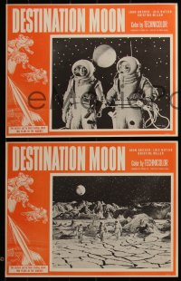 5f0565 DESTINATION MOON 4 LCs R1950s Robert A. Heinlein, space special effects scenes, complete set!
