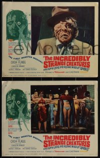 5f0475 INCREDIBLY STRANGE CREATURES 8 LCs 1963 grotesque mixed-up zombie guy, Ray Dennis Steckler!