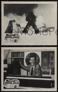 5f0568 INVASION OF THE ANIMAL PEOPLE 4 LCs 1962 John Carradine, snow beast on rampage, complete set!