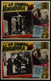 5f0481 LA SOMBRA VENGADORA 8 Spanish/US LCs 1956 masked wrestler Fernando Oses, ultra rare!