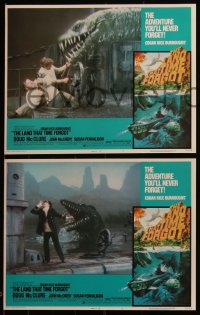 5f0482 LAND THAT TIME FORGOT 8 LCs 1975 Edgar Rice Burroughs, Akimoto dinosaur border art!