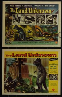 5f0483 LAND UNKNOWN 8 LCs 1957 a paradise of hidden terrors, Ken Sawyer dinosaur art, complete set!