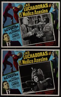 5f0484 LAS LUCHADORAS CONTRA EL MEDICO ASESINO 8 Spanish/US LCs 1963 masked wrestler, ultra rare!