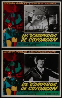 5f0487 LOS VAMPIROS DE COYOACAN 8 Spanish/US LCs 1974 vampires & masked wrestlers, ultra rare!