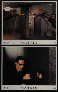5f0493 MATRIX 8 LCs 1999 great images of Keanu Reeves, Carrie-Anne Moss, Fishburne, Wachowskis!