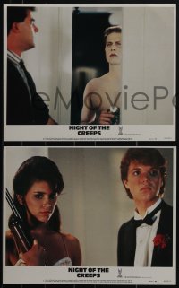 5f0502 NIGHT OF THE CREEPS 8 LCs 1986 Jason Lively, Jill Whitlow, wacky zombie images!