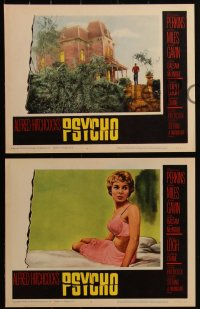 5f0508 PSYCHO 8 LCs 1960 Alfred Hitchcock, Janet Leigh & Anthony Perkins, rare complete set with bag!