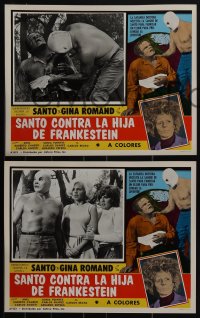 5f0513 SANTO CONTRA LA HIJA DE FRANKENSTEIN 8 Spanish/US LCs 1972 masked wrestler, ultra rare!