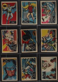 5f0018 BATMAN 55 English trading cards 1966 complete set of Black Bat Orange Back first series!