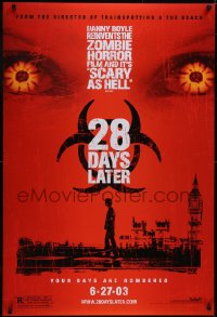 5g0658 28 DAYS LATER teaser DS 1sh 2003 Danny Boyle, Cillian Murphy vs. zombies in London!