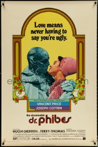 5g0659 ABOMINABLE DR. PHIBES 1sh 1971 Vincent Price, love means never having to say you're ugly!