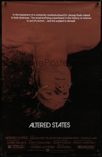 5g0669 ALTERED STATES foil 25x39 1sh 1980 William Hurt, Paddy Chayefsky, Ken Russell, sci-fi!