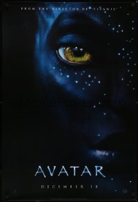 5g0674 AVATAR teaser DS 1sh 2009 James Cameron directed, Zoe Saldana, close-up image of Neytiri!