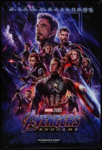 5g0675 AVENGERS: ENDGAME int'l advance DS 1sh 2019 Marvel Comics, montage with Hemsworth & top cast!