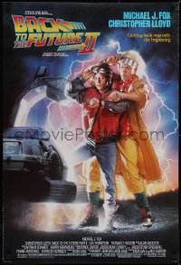 5g0678 BACK TO THE FUTURE II 1sh 1989 Michael J. Fox & Christopher Lloyd by Drew Struzan!