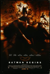 5g0686 BATMAN BEGINS advance 1sh 2005 June 15, Christian Bale carrying Katie Holmes, bats!
