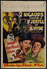 5g0185 ABBOTT & COSTELLO MEET DR. JEKYLL & MR. HYDE Belgian 1953 wacky Bos art of Bud & Lou, Karloff