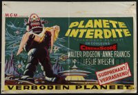 5g0189 FORBIDDEN PLANET Belgian 1956 art of Robby the Robot carrying Anne Francis, horizontal!