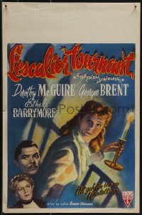 5g0197 SPIRAL STAIRCASE Belgian 1947 art of Dorothy McGuire, George Brent & Ethel Barrymore!