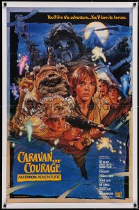 5g0709 CARAVAN OF COURAGE style B int'l 1sh 1984 Ewok Adventure, Star Wars, Struzan!