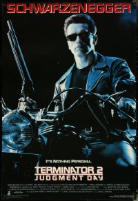 5g0614 TERMINATOR 2 27x39 Dutch commercial poster 1991 Arnold Schwarzenegger with shotgun & shades!
