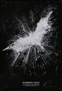 5g0728 DARK KNIGHT RISES teaser DS 1sh 2012 image of Batman's symbol in broken buildings!