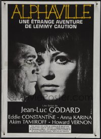 5g0356 ALPHAVILLE French 12x16 R1983 Godard, Eddie Constantine as Lemmy Caution, sexy Anna Karina!