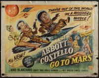 5g0204 ABBOTT & COSTELLO GO TO MARS style A 1/2sh 1953 art of Bud & Lou with space girls, ultra rare!
