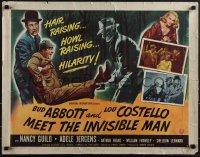 5g0206 ABBOTT & COSTELLO MEET THE INVISIBLE MAN style B 1/2sh 1951 Bud & Lou with transparent Franz!