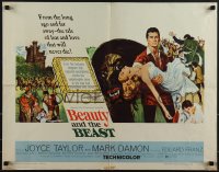 5g0213 BEAUTY & THE BEAST 1/2sh 1962 Mark Damon turns into a werewolf monster at night, cool artwork!